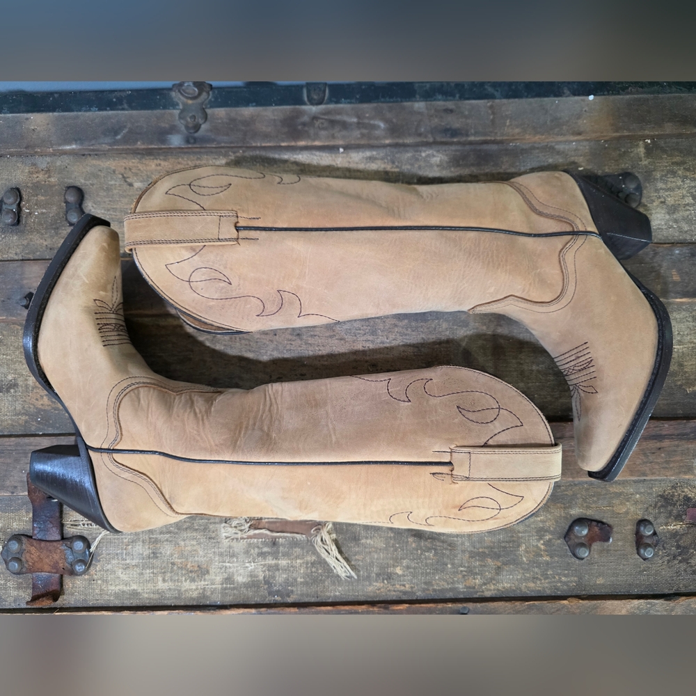 J.B. Dillon Snip Toe Embroidered Western Handcrafted Soft Leather Cowgirl Boots - Picture 11 of 14